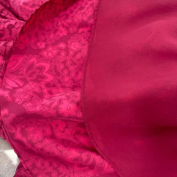 White House Black Market Sleeveless Fuchsia Sequined Ruffled Dress women sz S - Picture 8 of 8